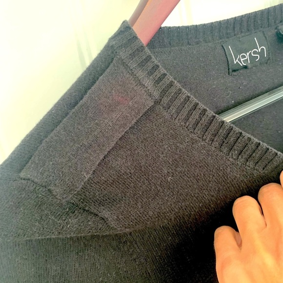 Kersh Black Cotton Blend Long Sleeved Cozy Slim Fit Sweater SZ M - Picture 7 of 11